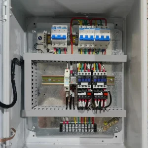 3 Phase Dual Motor Control Distribution Box MCB MCCB Contactors 415V Metal Enclosure IP54 Pump Fan Automation Electrical Boxes