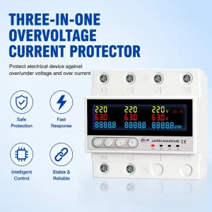 3 Phase Input 1 Phase Output Automatic Phase Switcher 63A 100A Prepaid kWh Meter Over Under Voltage Protection Din Rail CE