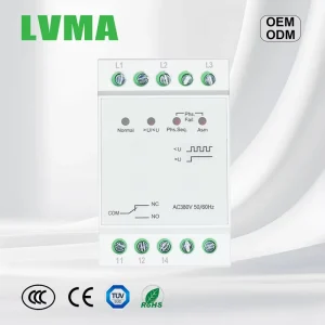3-Phase Miniature Relay Motor Phase Sequence Over/Under Voltage Protection Sealed IP20 General Purpose Multifunction Protector