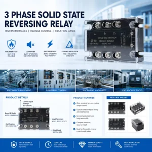 3 Phase Solid State Relay 40A 60A 80A 100A 120A 480VAC AC Control AC SSR Relay for Industrial Automation Equipment Control