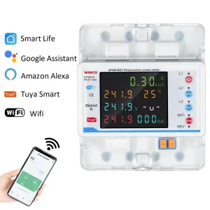 3 Phase WiFi Smart Circuit Breaker Bidirectional Energy Power kWh Meter Voltage Protector Relay Switch Current Limit