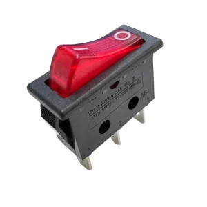 3-Pin Square Rocker Switch Red Light 2 Files 3 Feet 32.2*14MM Toggle Switch for Power Boat 20A 125V On-Off