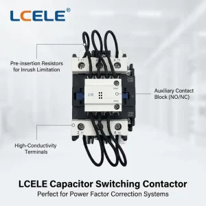 3 Pole CJ19 25 32 43 63 95 115 150 Switch Series Switch over Capacitor Contactor AC 3 Phase 50 60Hz