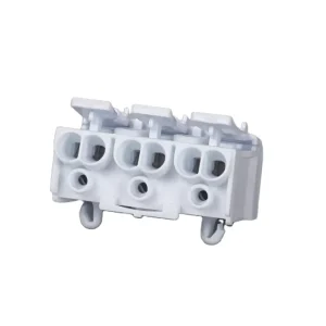 3 Pole Quick Wiring Terminal Block Flame Retardant PA66 J Snap Connector for Indoor Lighting Power Distribution