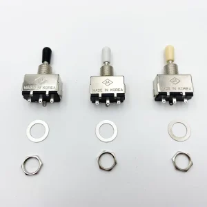 3 Way LP Style Box Style Closed Toggle Guitar Switch Silver with Logo Plastic Cap Electric Bass Guitar Parts Accessories