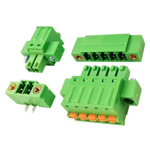3.50MM Pitch Plug-in Spring Female and Vertical Straight Angle Male Terminal Block Connector with Locking Flanges