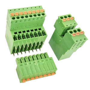 3.50mm Green PA66 Double-Row Straight/Right-Angle Header Spring Plug Male-Female Terminal Block for PCB