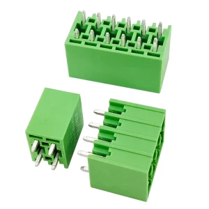 3.50mm Pitch PCB Compact Straight Pin Header Double-Row Terminal Block Green Color
