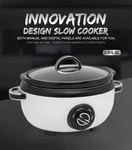 3.5L/6.5L Crock Pots Electric Programmable Slow Cooker with Digital Timer & Keep Warm Non-Stick Tempered Glass Lid