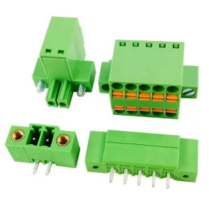 3.5mm Pitch PCB Mount Flanged Double Row Spring Push In Male Female Complete Terminal Block Set