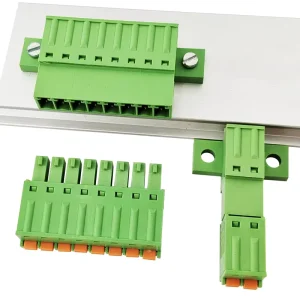 3.81mm Green PA66 Panel Mount Solderless Spring Clamp Header Plug Male-Female Terminal Block