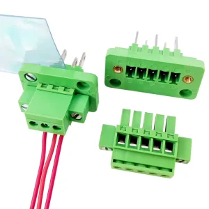 3.81mm Pitch Complete Male & Female Through Wall Solderless Vertical Terminal Block Type A&B with Flange Tool Free