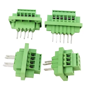 3.81mm Pitch Through Wall Flanged Male & Female Complete Terminal Block with Solderless Plug-in Vertical Connection