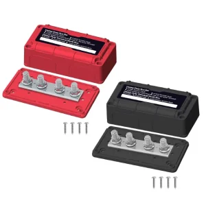 300A 48V DC Marine Insulated Junction Post Power Distribution Bus Bar Terminal Block Box for Automotive