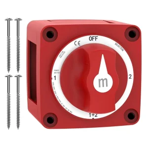 300A48V Battery Disconnect Switch Waterproof 1-Both-2-Off Heavy Duty Cutoff Switch With Knob for Marine Boat Car RV Truck