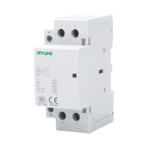 32-63A AC Contactor 2-Pole Modular Din Rail Mounted Contactors with 24V 110V 230V Coil Voltage 50/60Hz