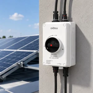 32A PV Array DC Isolator Switch IP66 Waterproof Plastic Outdoor Solar Disconnect Box Photovoltaic Power System