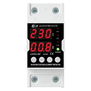 35mm Din Rail Voltage Current Protector Real Time Display Accuracy 1% Breaker Box Surge Voltage Protector Relay 80A