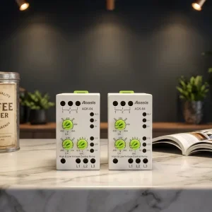 380VAC Din Rail Voltage Protector Relay Adjustable Highvoltage Protection Relay On/off Delay Time 0.1s-10s Mini Relay