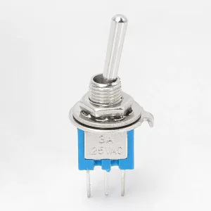 3A 125VAC 1.5A 250VAC SMTS Mini Toggle Switches 2 Way ON ON with Light Blue Base 3 Pin Easy Installation