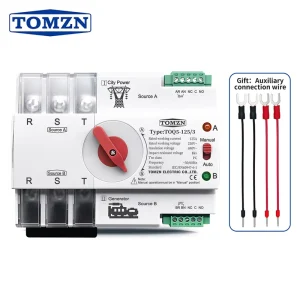 3P 3 Phase Din Rail ATS Dual Power Automatic Transfer Switch Electrical Selector Uninterrupted Power 63A 100A 125A