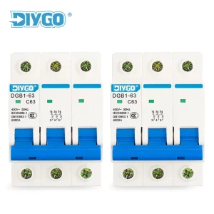 3P AC MCB DGB1-63 C Type 230/400V~ 50HZ/60HZ Mini Circuit Breaker 6A 10A 16A 20A 25A 32A 40A 50A 63A