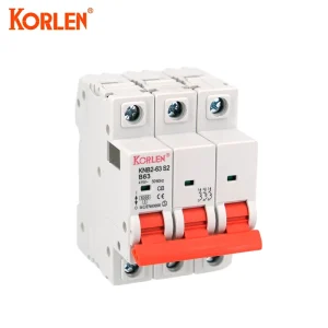 3P B Type AC 6kA 63A Solar System Overload Protection DIN Rail PA66 Miniature Circuit Breaker