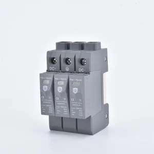3P Grey SPD Surge Protector 1500V DC Protection Plug in Solar Surge Protection Device Model 20KA-40KA