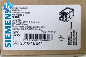 3RT2018 1BB41 16 AMP 24 VDC CONTACTOR LOC#S101
