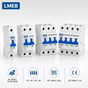 3p Miniature Circuit Breaker (MCB) Acti 9 2-pole C-curve PA66 Material 10 KA Breaking Capacity Solar PV System Rail