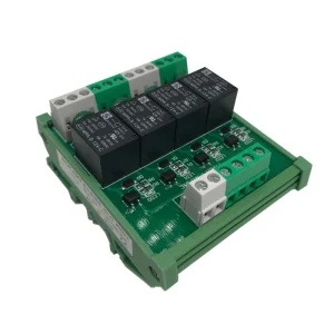 4 Channel 24V Relay Module 10A 250VAC PLC Interface Relay for Signal Isolation DIN Rail Mount Screw Terminals