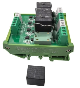 4 Channel 24VDC Pluggable Relay Module Contact Rating 10A 250VAC DIN Rail Mounting Module for Machinery Control System