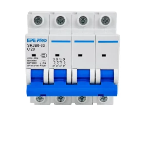 4 P DIN Rail AC Mini Circuit Breaker 6-63A 120/240V Thermal Magnetic Trip MCB Disconnect Switch for Electrical Protection System