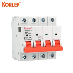 4-Pole 16A 32A Type B AC Miniature Circuit Breaker (MCB) DIN Rail Mount PA66 Material
