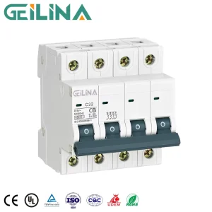 4 Pole 40-125A 63Amp 80A DIN Rail Electric Direct-current MCB DC Circuit Breakers Switch 400V in Solar Use