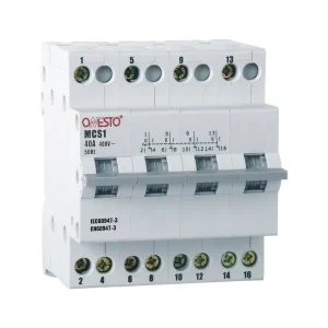 4 Pole Changeover Switch 40A Din Rail Mounted Modular Changeover Switch
