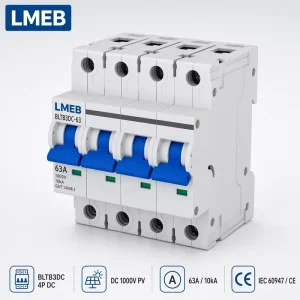 4-Pole DC Miniature Circuit Breaker for Solar Panels 500v 1000v 1500v 250v Rated Voltage TUV CB Certified with LI Protection