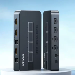 4 Port Manual HDMI KVM Switch 4K30Hz One Keyboard Mouse Control 4 PCs USB2.0 Port Desktop Button Plus Remote LED KVM Switch