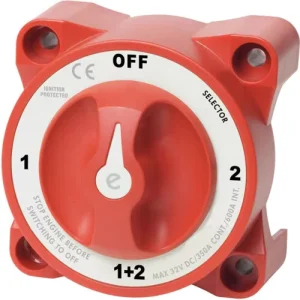 4 Position E-Series Plastic Marine Battery Switch Selector with Alternator Field Disconnect