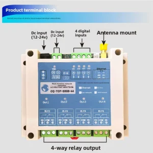 4-channel LoRa Wireless Remote Switch Controller Automatic Bidirectional Transmission 2KM-5KM Range Rechargeable Battery No