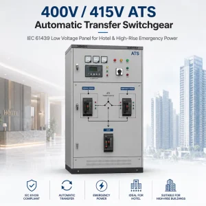 400V 415V ATS Automatic Transfer Switchgear IEC 61439 Low Voltage Panel for Hotel & High-Rise Emergency Power