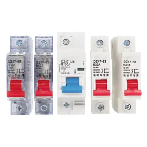40A 63A Circuit Breaker DC 24-100V Earth Leakage Circuit Breaker Nylon Copper 2 Pole