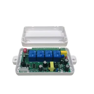 433 MHZ 4 Channel ON OFF RF Wireless Remote Control Switch for Electric Curtains for Garage Gate Home Motor AC