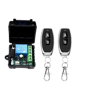 433 MHz Wireless Remote Control Switch DC 12V 10A 1CH Relay Receiver Fixed Code Transmitter for Garage Gate Motor Light ON OFF*2