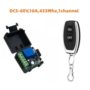 433 MHz Wireless Remote Control Switch DC 5-60V Single-Channel Access Control Module IP42 -10 55 Time Clocks Door Entry