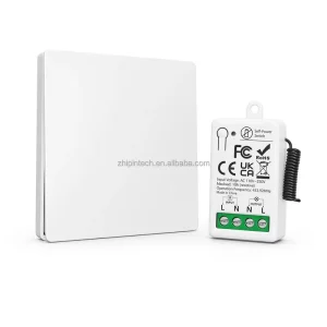 433MHz Self Powered Wireless Light Switch Receiver Kit No Battery Wall Push Button IP44 Waterproof Remote Smart Home Lamp Gate