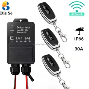 433MHz Wireless Remote Control Switches AB Button Transmitter 30A 8-80V Interruptor Lighting Switch for Lamp LED/Water Pump