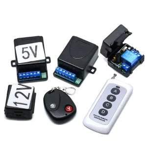 433Mhz RF Remote Control AC DC Wireless Switch 5V 12V 1CH 2 Way Relay Receiver Transmitter Door Electromagnetic Lock CN
