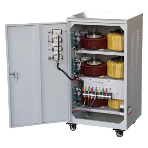 45kVA Three Phase AC Voltage Regulator AVR Voltage Stabilizer SVC Copper 240 400V IP23 Indoor Use 380V Output