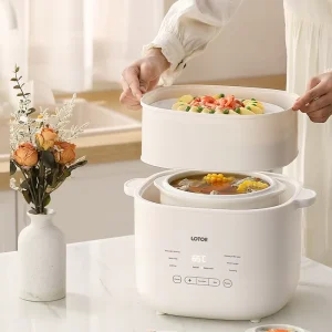 4L Large-Capacity Automatic Electric Stew Pot Water-Proof Ceramic Bird’s Nest Soup Health-Preserving Slow Cooker Sous Vide